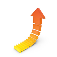 Arrow Red Yellow Curve Up PNG & PSD Images