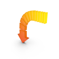 Arrow Red Yellow Curve Down PNG & PSD Images