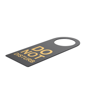 Gold Hotel Room Door Tag Do Not Disturb PNG & PSD Images