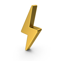 Gold Lightning Symbol PNG & PSD Images