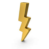 Gold Lightning Symbol PNG & PSD Images
