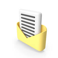 Yellow Mail Open With White Letter Icon PNG & PSD Images