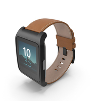 Smart Watch Sony with Leather Strap PNG & PSD Images