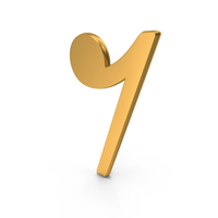 Gold Musical Eighth Rest Note Icon PNG & PSD Images
