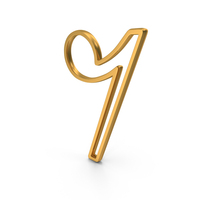 Gold Musical Eighth Rest Note Outline Icon PNG & PSD Images
