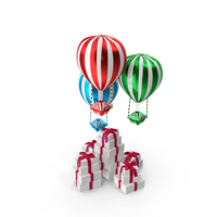 Gift Boxes And Air Balloon Toys PNG & PSD Images