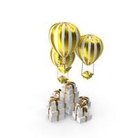 Gift Boxes And Air Balloon Toys PNG & PSD Images