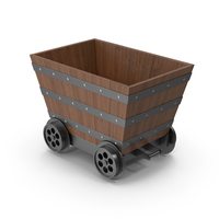 Dark Wood Wild West Mine Cart PNG & PSD Images