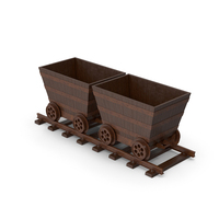 Rusty Wild West Mine Carts On Rails PNG & PSD Images
