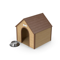 Wooden Dog House And Bowl PNG & PSD Images