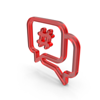 Glass Speech Bubble With Hashtag Icon PNG & PSD Images