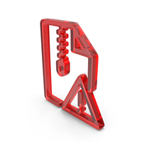 Glass Exclamation Zip File Icon PNG & PSD Images