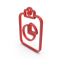 Glass Pie Diagram On Clipboard Icon PNG & PSD Images