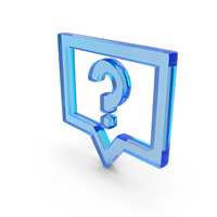 Glass Speech Bubble With Question Mark Icon PNG & PSD Images