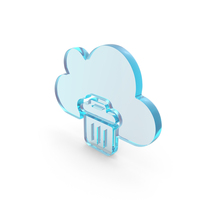 Glass Trash Bin Cloud Icon PNG & PSD Images