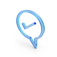 Glass Verify Speech Bubble Icon PNG & PSD Images
