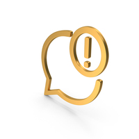 Gold Error Chat Bubble Icon PNG & PSD Images