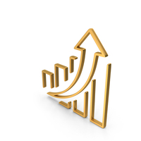 Gold Growing Graph Icon PNG & PSD Images