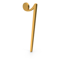 Gold Music Eighth Rest Note Icon PNG & PSD Images