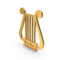 Gold Musical Lyra Icon PNG & PSD Images