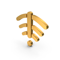 Gold Wireless Network Error Icon PNG & PSD Images