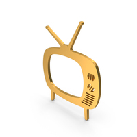 Gold Retro TV Icon PNG & PSD Images