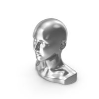 Woman Mannequin Head Eyes Close Silver PNG & PSD Images