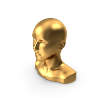 Woman Mannequin Head Eyes Open Gold PNG & PSD Images