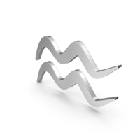 Aquarius Astrology Symbol Silver PNG & PSD Images