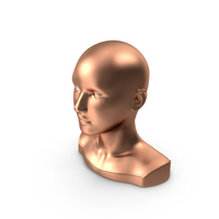 Woman Mannequin Head Eyes Open Copper PNG & PSD Images
