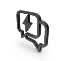 Message Speech Bubble Icon Black PNG & PSD Images
