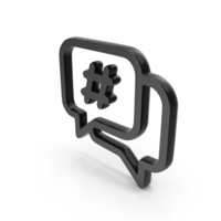 Chat Communication Message Speech Bubble With Hash Tag Icon Black PNG & PSD Images