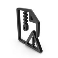 Black Zip File With Exclamation Mark Icon PNG & PSD Images