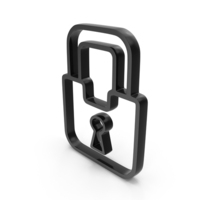 Out Line Security Lock Protection Icon Black PNG & PSD Images