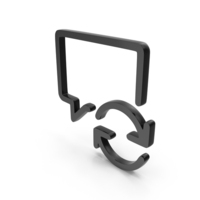 Black Speech Bubble Refresh Icon PNG & PSD Images
