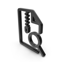 Search Zip File Icon Black PNG & PSD Images