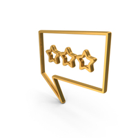 Gold Three Stars Speech Bubble Icon PNG & PSD Images
