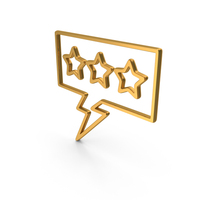 Gold Three Stars Speech Bubble Icon PNG & PSD Images
