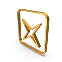Gold Delete Mark In Box Icon PNG & PSD Images