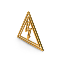 Gold Danger High Voltage Icon PNG & PSD Images