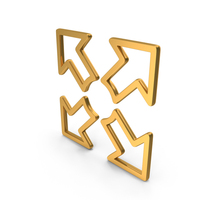 Gold Four Sides Arrows Icon PNG & PSD Images