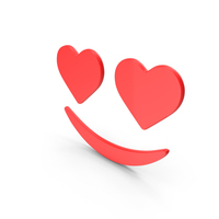 Colored Heart Eyes With Smile Emoji Icon PNG & PSD Images