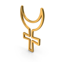Gold Astrology Evil Moon Outline Icon PNG & PSD Images