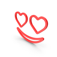 Colored Heart Eyes With Smile Emoji Outline Icon PNG & PSD Images
