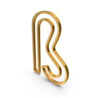 Out Line Latin Sharp S Icon Gold PNG & PSD Images