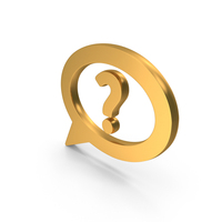 Question Mark Speech Bubble Icon Gold PNG & PSD Images