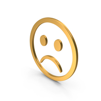 Sad Emoji Icon Gold PNG & PSD Images