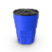 Blue Plastic Barrel with Lid PNG & PSD Images