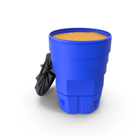 Blue Plastic Barrel with Sand PNG & PSD Images