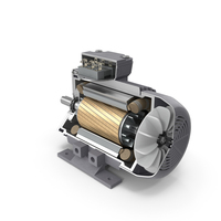 Electric Motor Cutaway Grey PNG & PSD Images